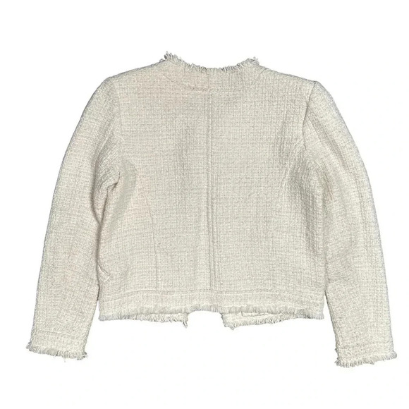 IRO Saussan  Tweed Open Front Ivory White Glitter Blazer Jacket Womens 38 - Picture 6 of 13